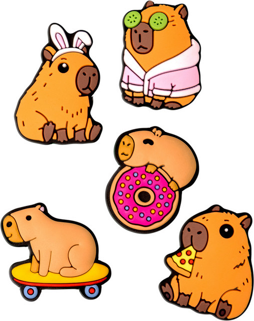 GSMnet 3D OEM Capybara Aufkleber Set für Handyhüllen und Tablets, 5 Stück, Mehrfarbig - Bild 1