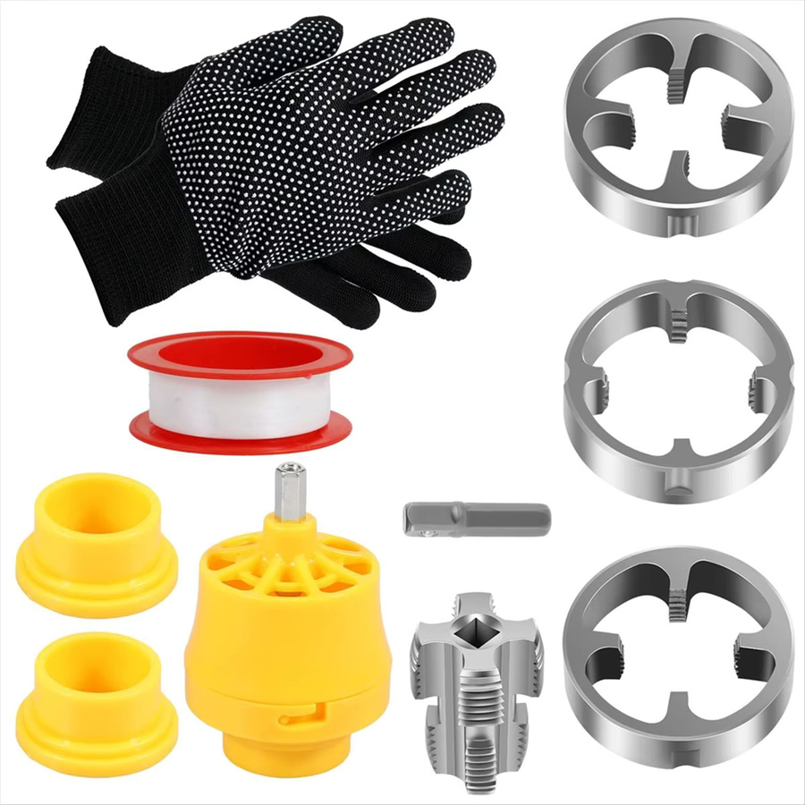 COFA PVC-Rohreinfädler-Set mit 3 Matrizen in Multicolor für Wasserrohr-Gewindebohrungen (1/2 Zoll, 3/4 Zoll, 1 Zoll) - Bild 1