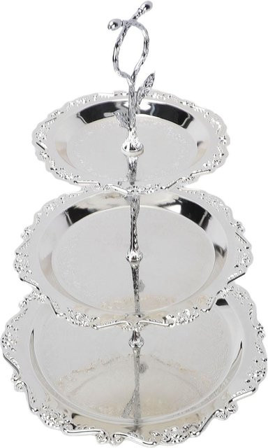 Fishine 3-stöckiger Dessertständer aus Metall in Weiß für Hochzeit und Party - Bild 1