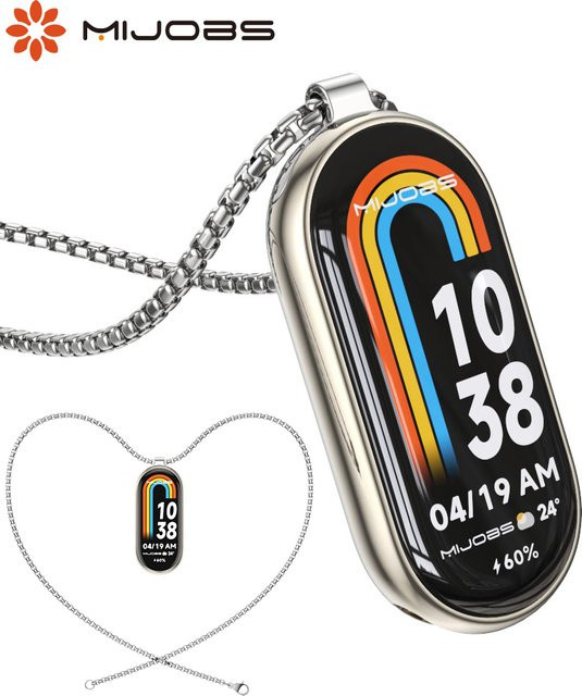 MIJOBS Halsketten-Smartarmband Xiaomi Mi Band 8, Edelstahl, Silber - Bild 1