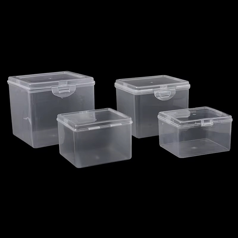 Transparente Aufbewahrungsbox aus Kunststoff mit Deckel als rechteckiger Organizer für Schmuck und Schreibwaren - Bild 2