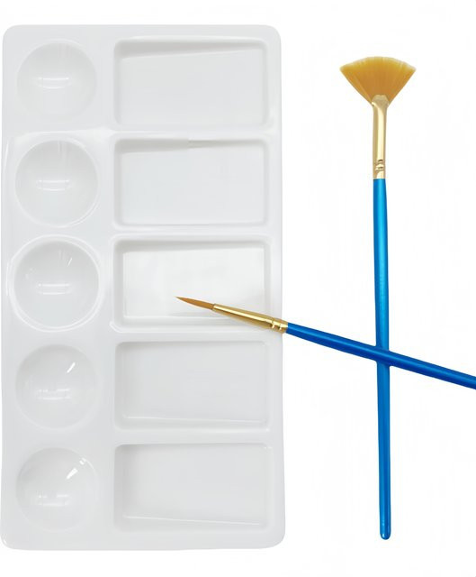 Weiße Kunststoffpalette für Aquarell- und chinesische Malerei für Studenten - Bild 1