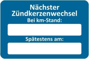 Eichner Kundendienstaufkleber Nächster Zündkerzenwechsel in Blau - Bild 1