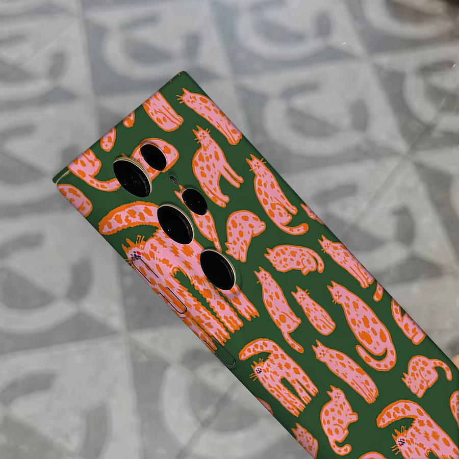 Potdemiel Handyhülle mit lustigem Retro-Katzen-Design und Punkten für Samsung Galaxy S26 S25 S24 S23 Ultra Plus, stoßfest und robust, Mehrfarbig - Bild 5
