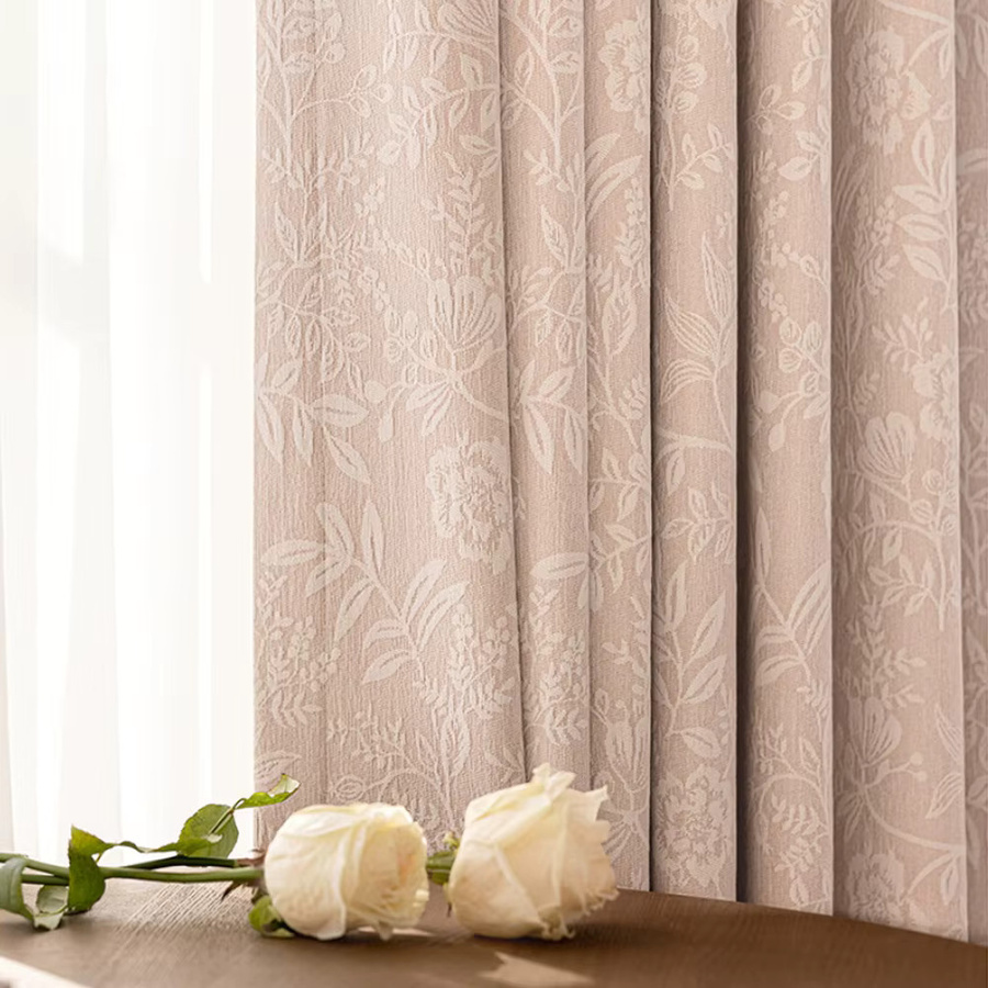 CENTURyMiG Jacquard-Chenille Vorhang mit floralem Muster in Beige und Blau, Höhe: 200 cm, Breite: 100 cm - Bild 2