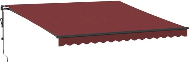 vidaXL Automatische Markise mit Fernbedienung in Burgunderrot, B/T: 400 x 350 cm - Bild 1