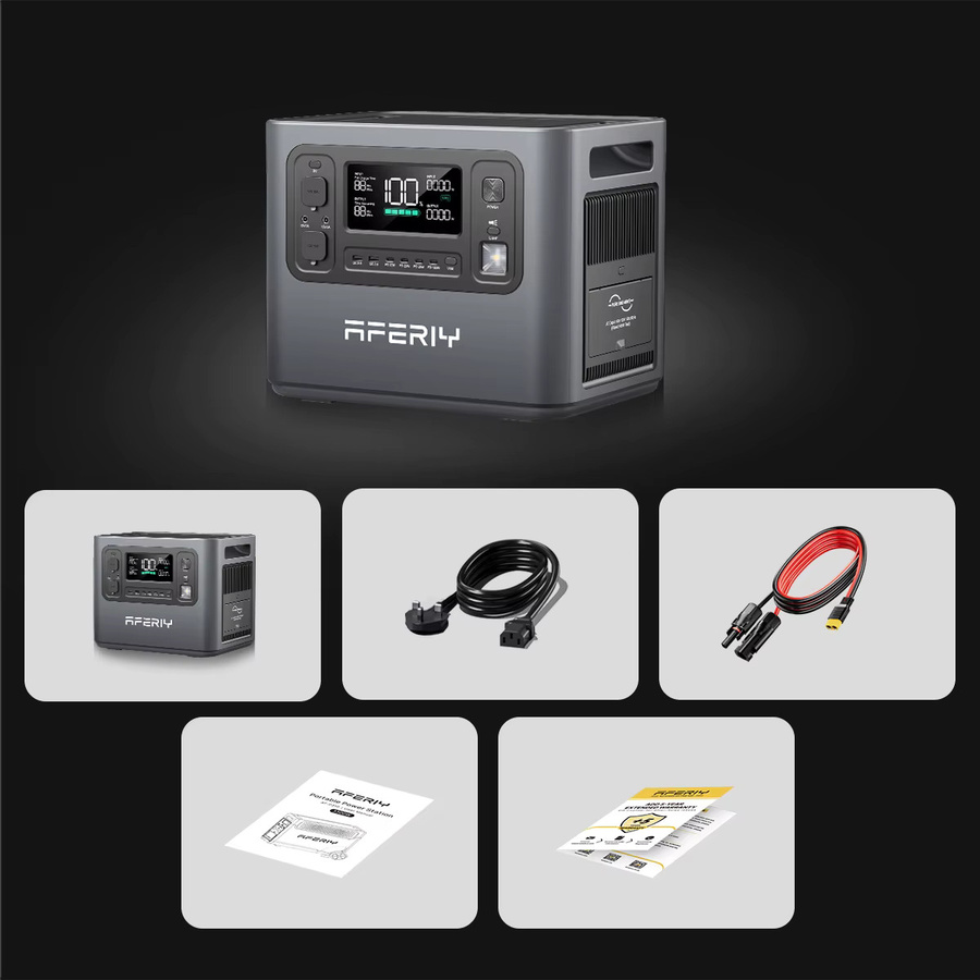 AFERIY AF-P210 Tragbare Powerstation 2400W Solargenerator mit 2048Wh LiFePO4-Akku in Grau für Zuhause und Outdoor-Camping - Bild 6