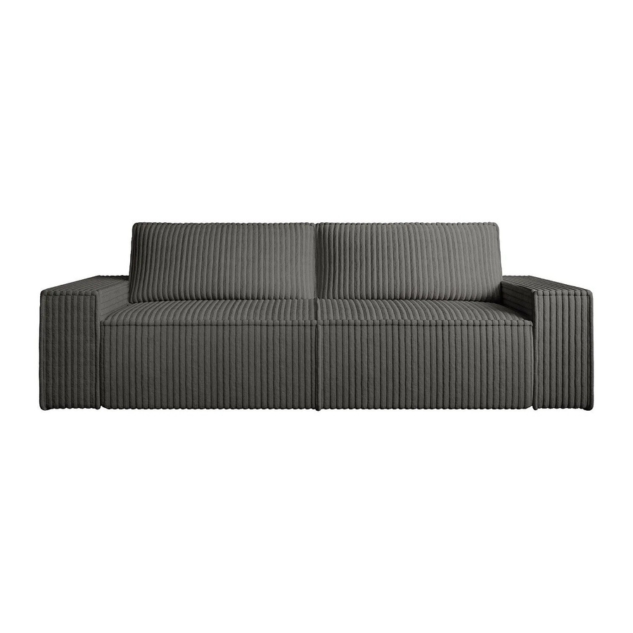 Vente-unique Sofa Amelia Anthrazitgrau mit Cord-Bezug Breite: 230 cm - Bild 2
