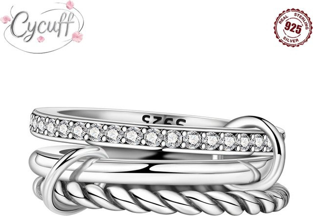 Cycuff Dreiring-Stapelring, 925 Silber, Damen - Bild 1