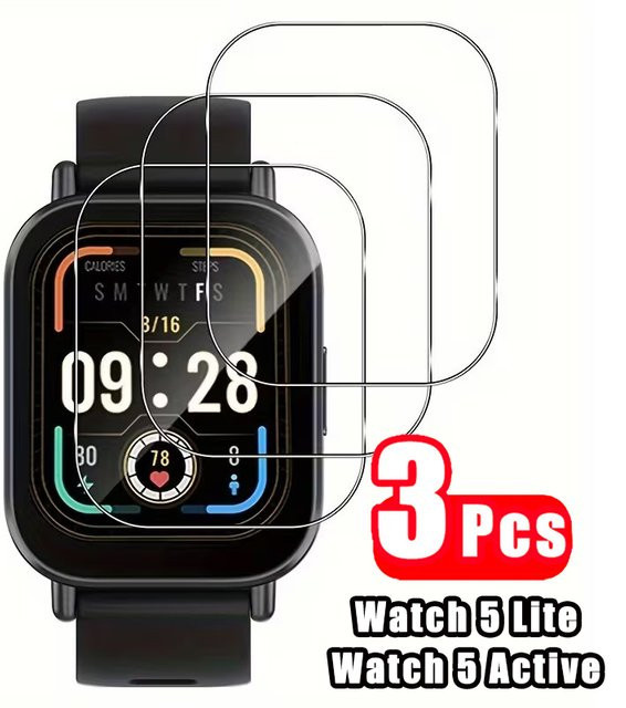 Xiaomi Displayschutzfolie Glas, Schwarz, Redmi Watch 5 Lite Active - Bild 1