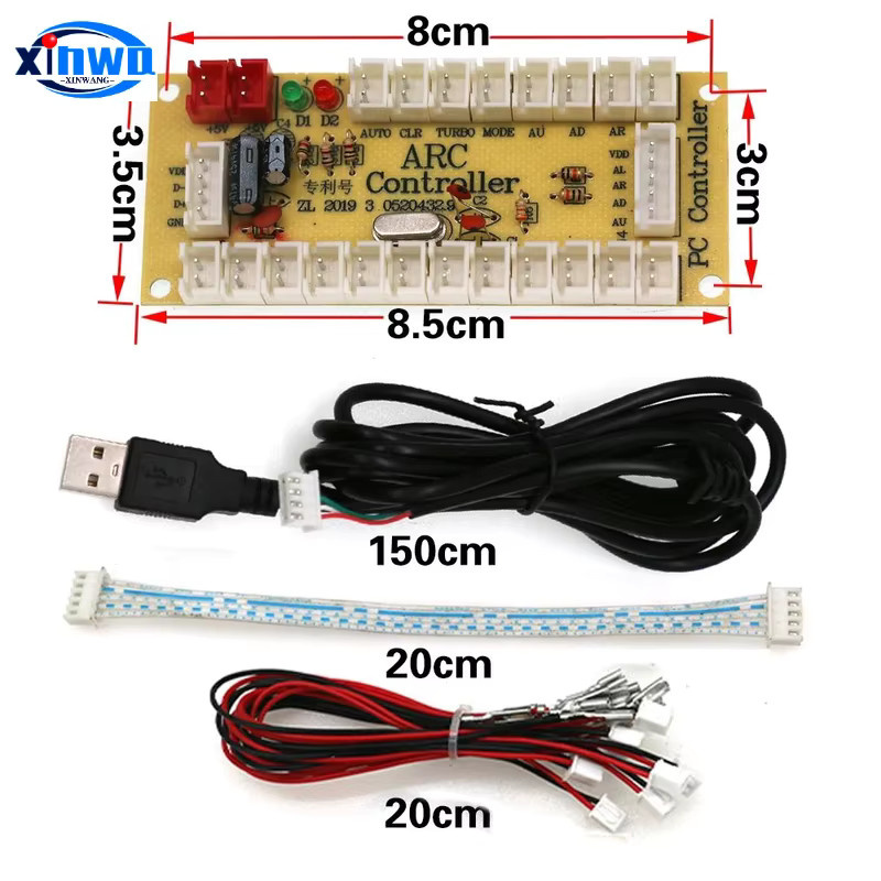 Sanwa Arcade DIY-Set mit Joystick-Kit und USB-Controller-Encoder für PC, Raspberry Pi und Mame in verschiedenen Farben - Bild 2