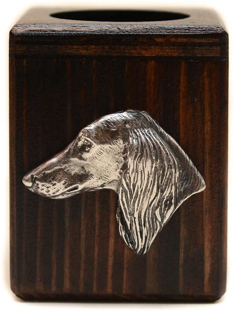 Art-Dog Holzkerzenhalter Chart Perski Saluki aus Holz und Zink-Aluminium-Legierung - Bild 1