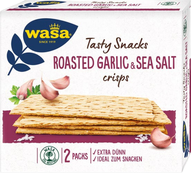 Wasa Tasty Snacks Knoblauch & Meersalz Crisps 2 x 95 g - Bild 1