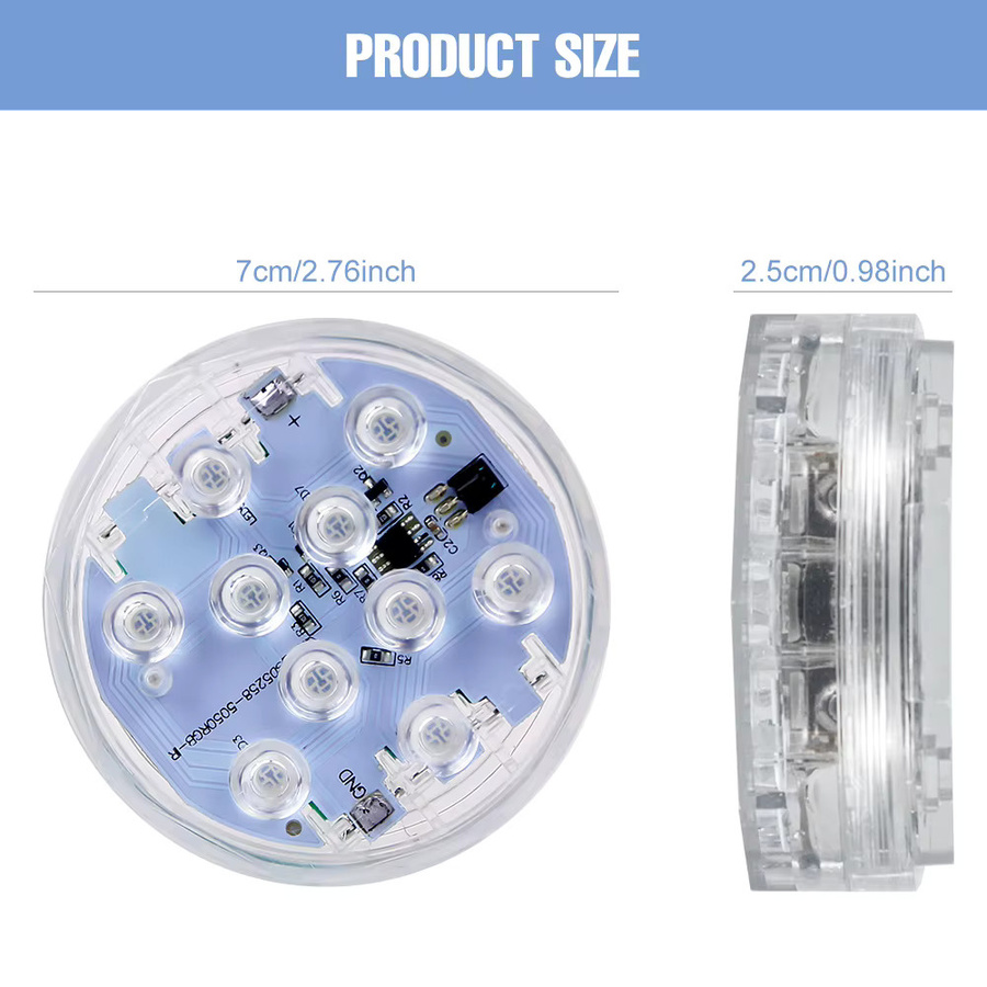 2er-Pack RGB LED-Unterwasserbeleuchtung für Pool, Teich und Garten als wasserdichte Dekoration - Bild 3