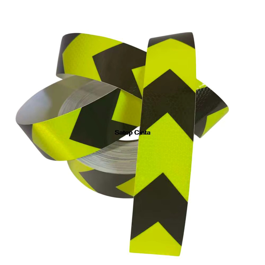 Pfeil Reflektierendes Sicherheitsband Gelb-Schwarz, Wasserdichter Reflektor Aufkleber für Fahrzeuge, Breite: 5 cm, Länge: 25 m - Bild 2