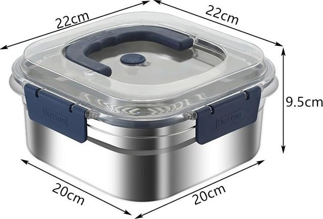 Something More Lebensmittelbehälter aus 316 Edelstahl in Silber, 2500 ml, auslaufsicher und luftdicht verschließbar - Bild 1