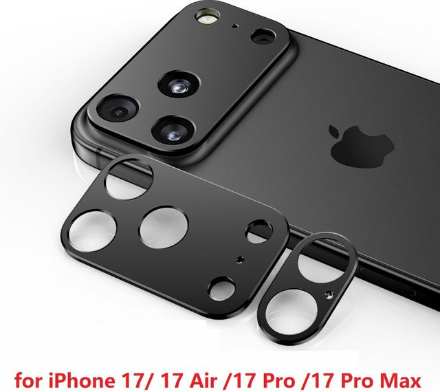 9D Aluminium Kamera Objektivschutz für iPhone 17 Air und iPhone 17 Pro Max in Schwarz - Bild 1
