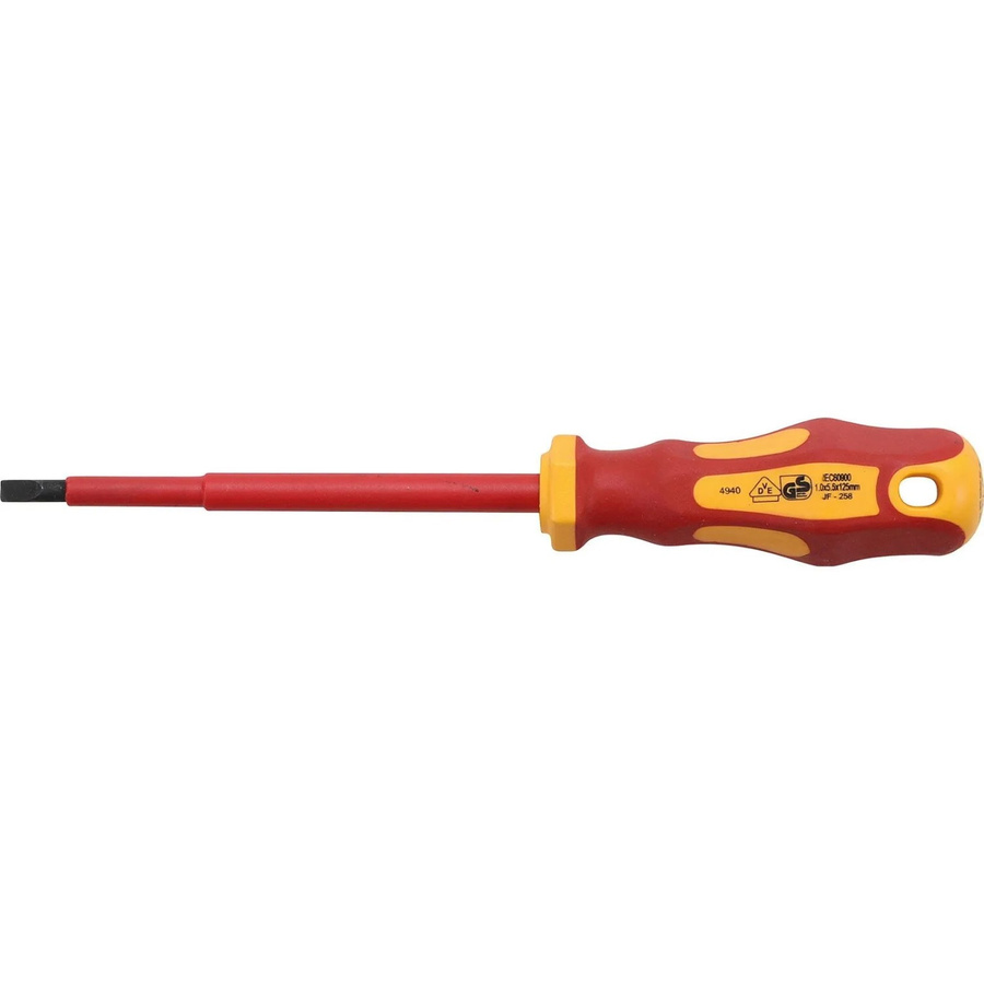 BGS VDE-Schraubendreher Schlitz 5,5 mm, Klingenlänge 125 mm, Rot - Bild 2