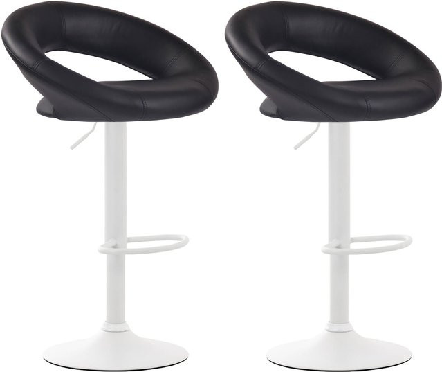 CLP 2er Set Barhocker Olinda in Schwarz aus Kunstleder mit höhenverstellbarem Metallfuß - Bild 1