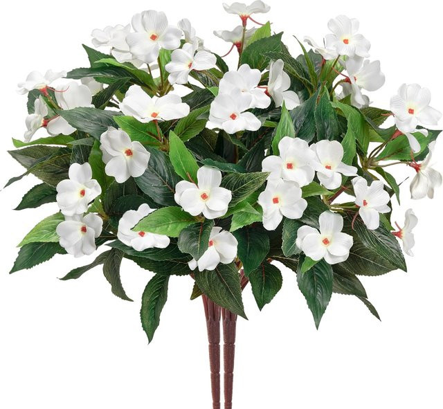 Künstliche Seidenblumen in Beige und Weiß für Hochzeiten, Tischdekoration und DIY-Geschenke - Bild 1