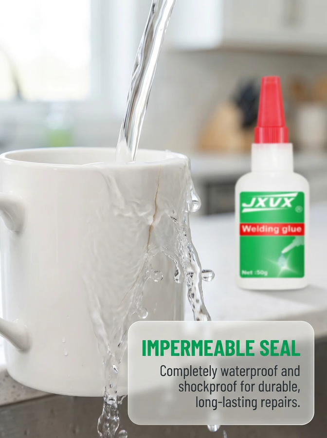 Jxvx Super-Schweißkleber Set 8 Stück, hochfester Universalkleber für Kunststoff, Holz, Keramik und Metall, transparent - Bild 3