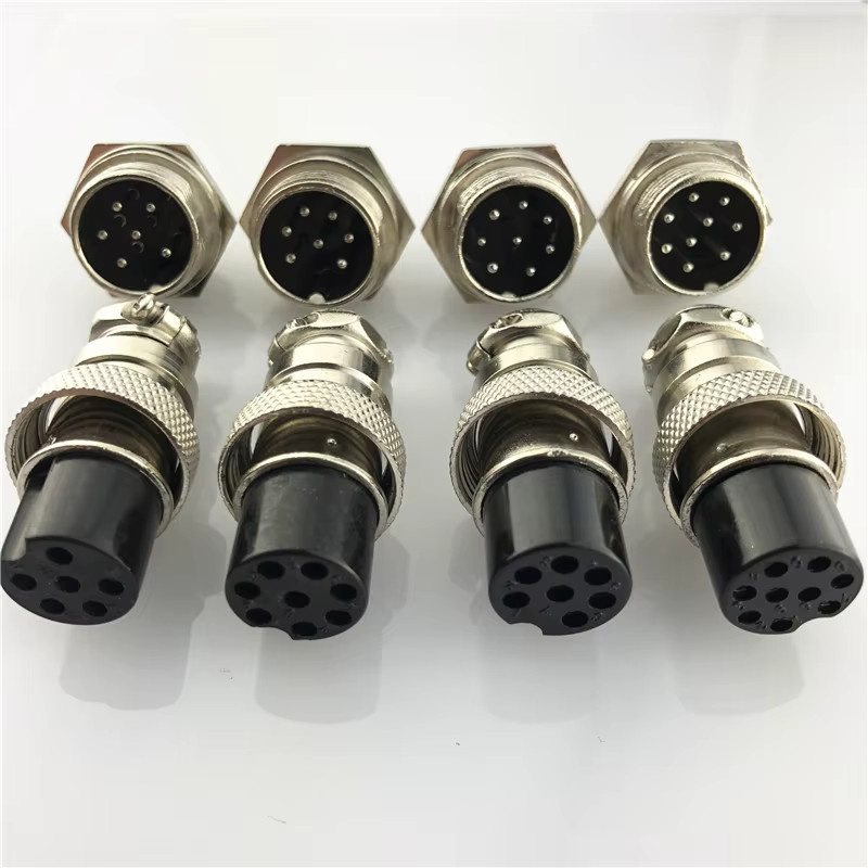 Pixiuonline GX16 Luftfahrt Stecker und Buchse Set, Rund, Silber, 16mm - Bild 2