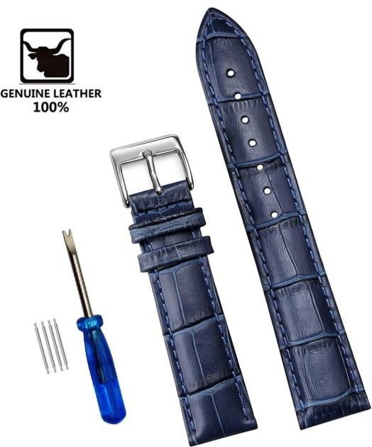 Ka Chen Muxi Uhrenarmband Leder, 16mm, grau, Herren - Bild 1