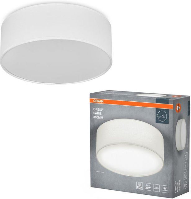 Osram Orbis Paris Deckenleuchte in Weiß mit E27 Fassung, Durchmesser: 30 cm - Bild 1