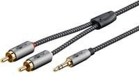 goobay Audio Adapterkabel AUX 3,5mm Klinke auf Stereo-Cinch in Silber - Bild 1