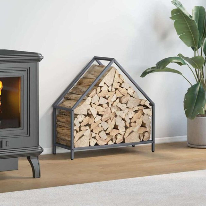 Vidaxl Brennholzregal aus kaltgewalztem Stahl in Anthrazit, B/T/H: 60 x 25 x 60 cm - Bild 1