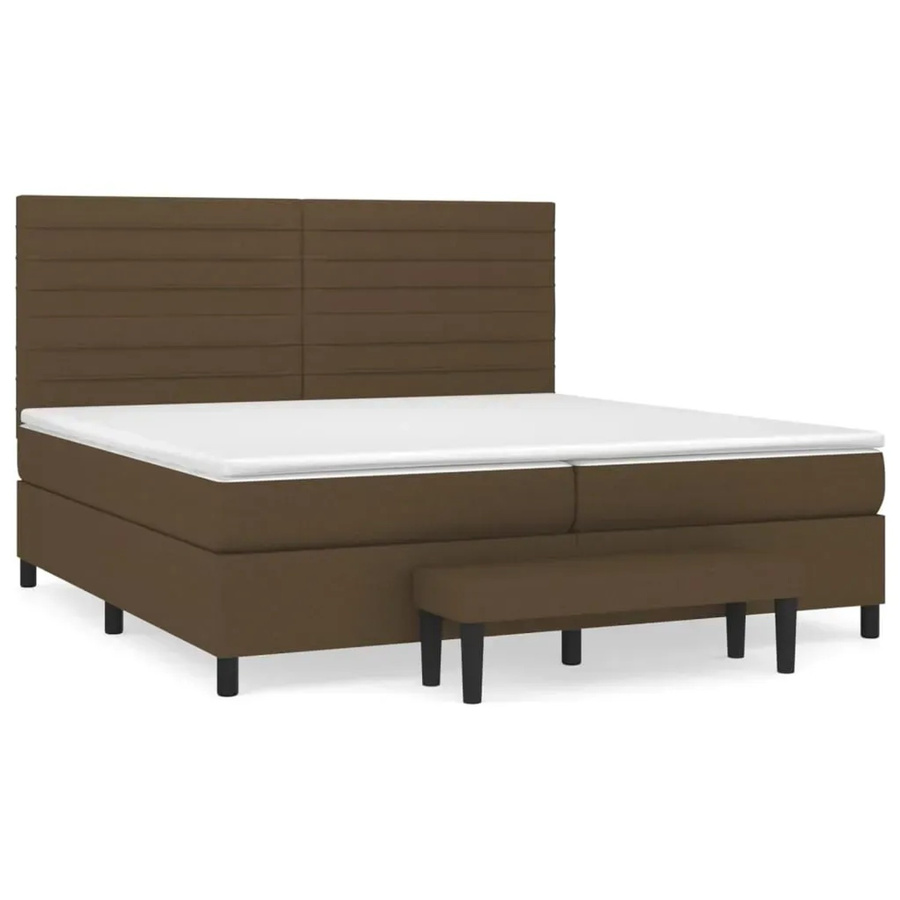 vidaXL Boxspringbett mit Matratze Dunkelbraun B/T/H: 200 x 200 x 128 cm - Bild 2