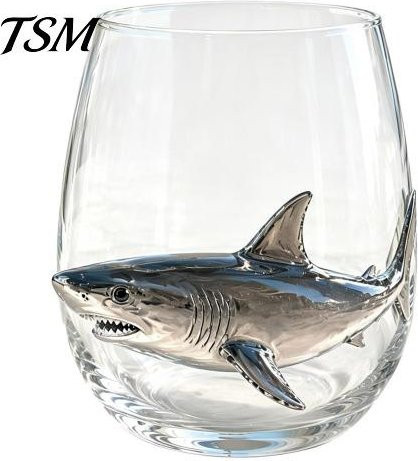 Handgefertigtes Meeres-Trinkglas Sweet Lullaby mit Oktopus-Motiv in Shark Gray, 350 ml - Bild 1