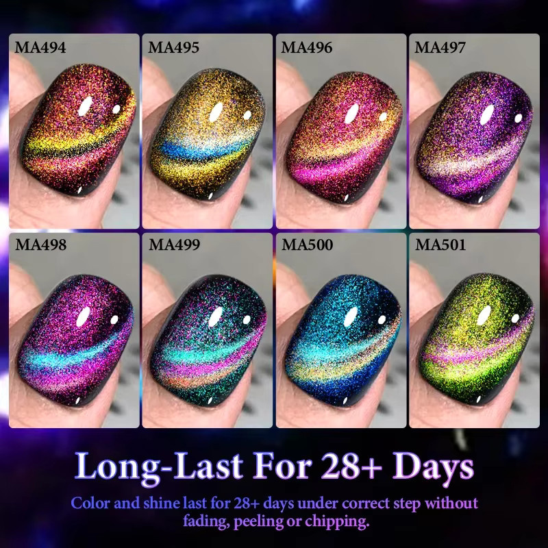 MEET ACROSS Regenbogen Magnet-Nagelgel, 7 ml, glänzend - Bild 2