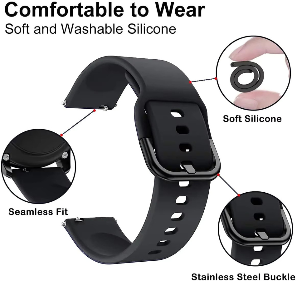 Uhrenarmband Silikon, 20 mm, Unisex - Bild 2