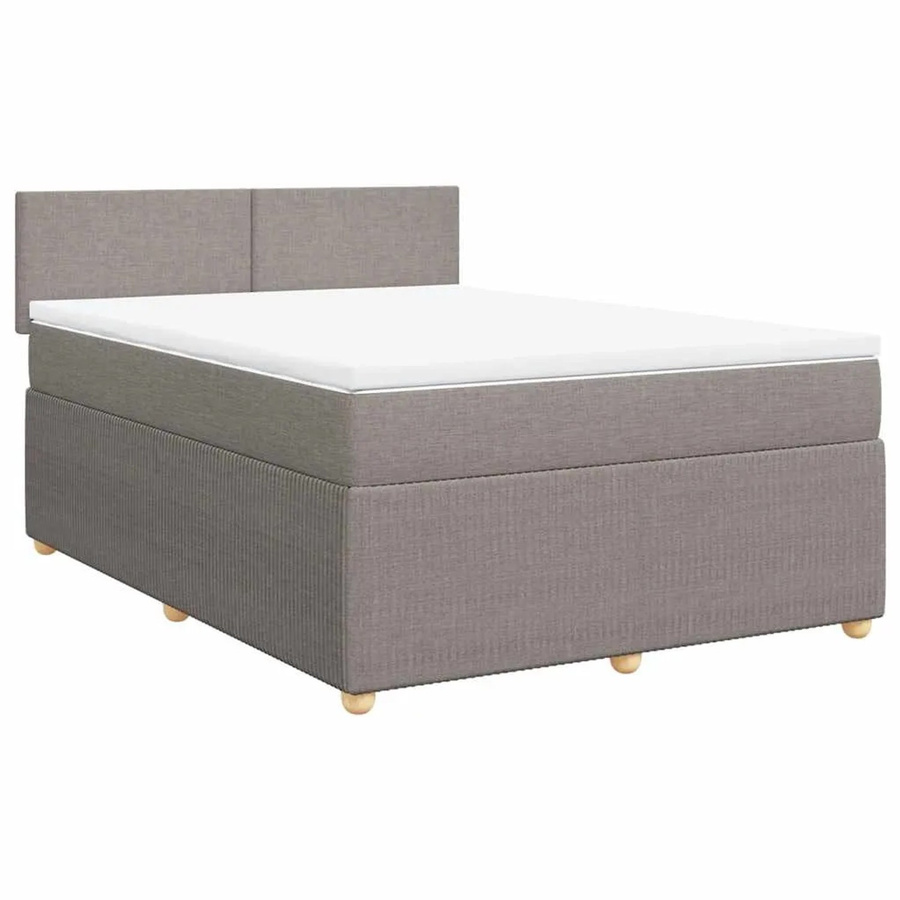 vidaXL Boxspringbett mit Matratze in Taupe, Hybrid-Bett mit USB-Ladeport und Unterbettbeleuchtung, B/T: 160 x 200 cm - Bild 2
