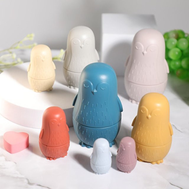 Pinguin-Stapelpuppen, Russische Matroschka-Puppen aus Silikon, ab 3 Jahre - Bild 1