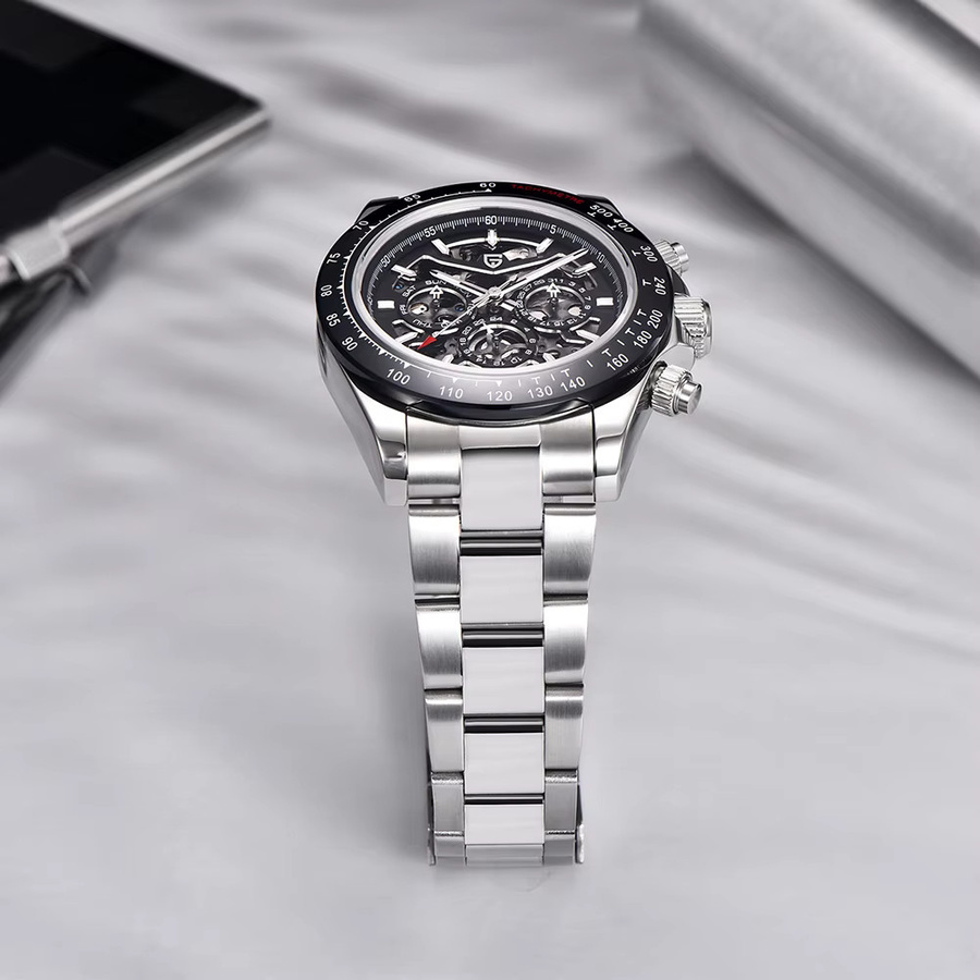 PAGANI DESIGN Armbanduhr, Automatik, Edelstahl, Regenbogen Lünette, 40 mm, Herren - Bild 1
