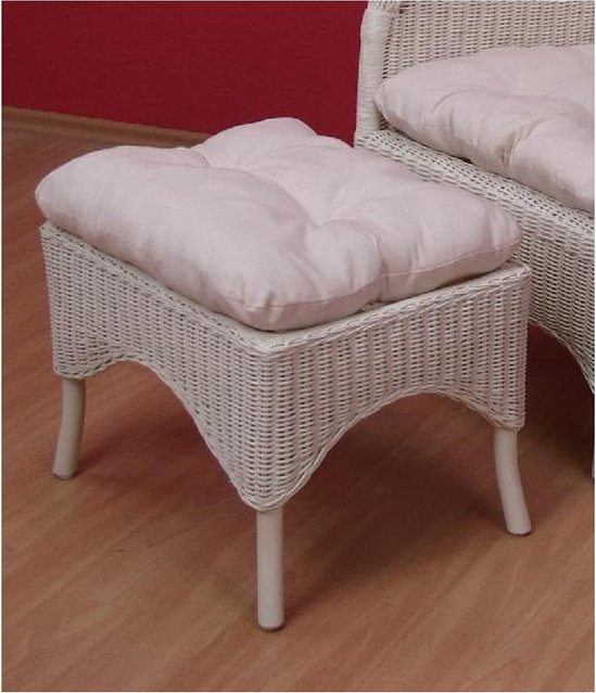 Rattanhocker Doni von möbel direkt online mit Kissen in Weiß - Bild 1