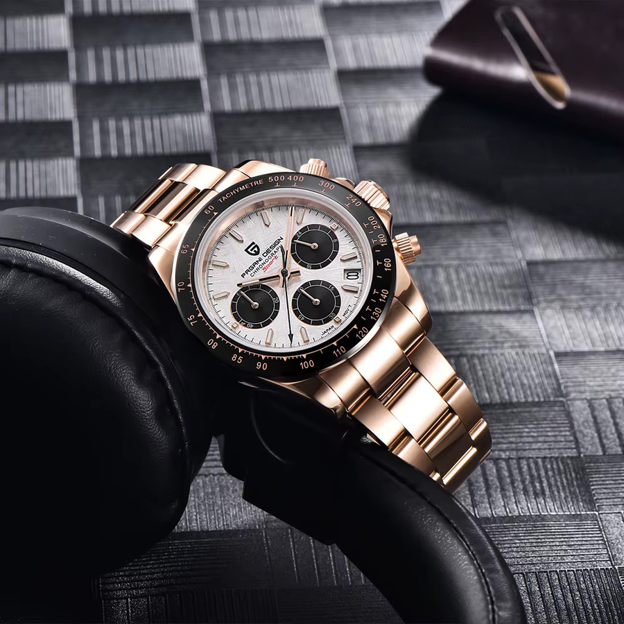 Pagani Design Chronograph, Quarz, Edelstahl, Saphirglas, Weiß, Herren - Bild 3