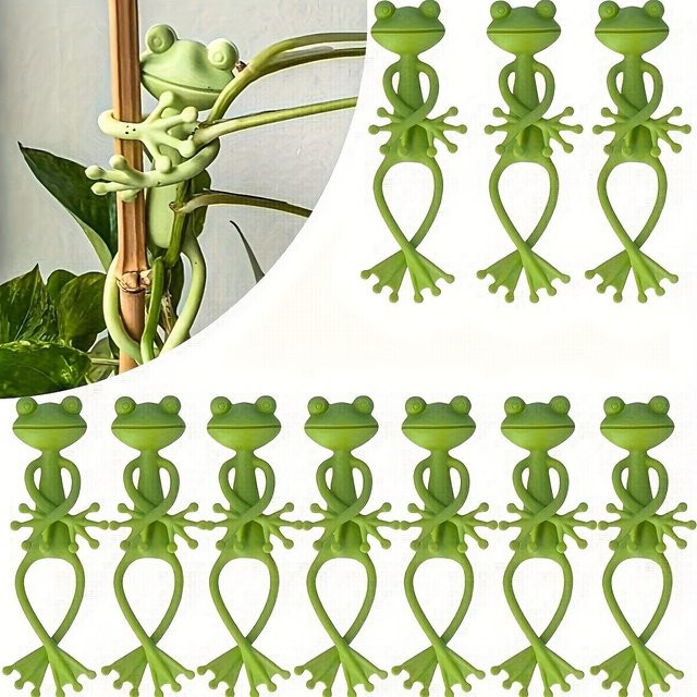 Home Whispers Pflanzenständer Frosch aus Kunststoff in Grün und Beige zur Unterstützung von Zimmerpflanzen - Bild 1