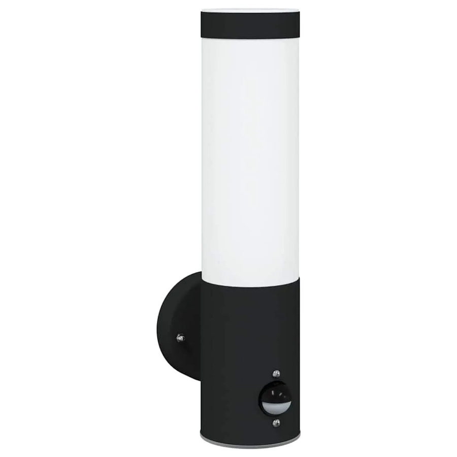 vidaXL Außenwandleuchte Schwarz aus Edelstahl und Kunststoff, moderne Wandlampe IP44, B/T/H: 12 x 8,5 x 29 cm - Bild 2