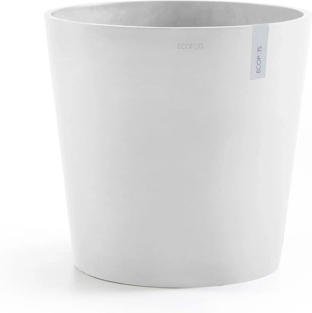 Ecopots Pflanztopf Amsterdam Weiß, rund, Durchmesser: 40 cm, Höhe: 35 cm - Bild 1