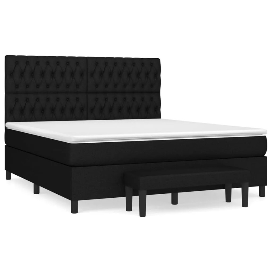 vidaXL Boxspringbett mit Matratze Hybrid-Design in Schwarz, B/T/H: 180 x 200 x 128 cm - Bild 2