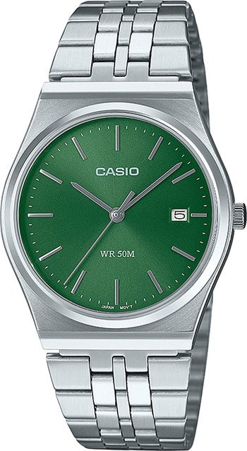 Casio Armbanduhr, Quarz, Edelstahl, Grün, 35 mm, Herren - Bild 1