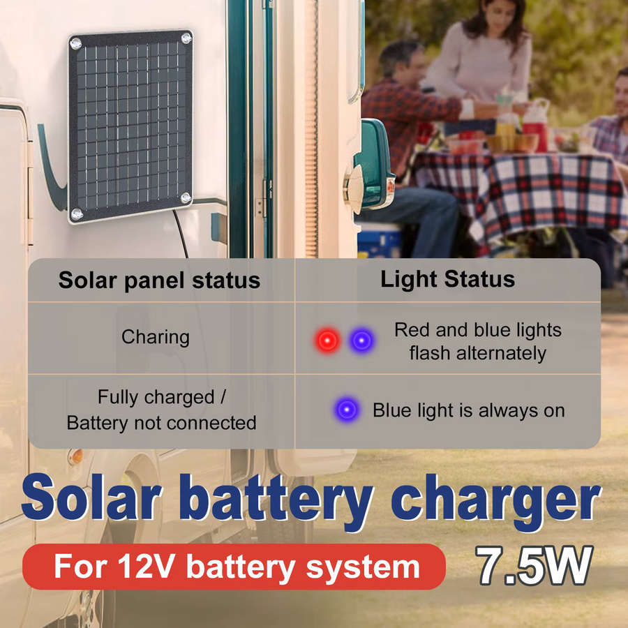 LEAORLD 7,5W 12V MPPT Solar-Batterieladegerät in Schwarz zur Wartung und Erhaltung von Solarpanels - Bild 4