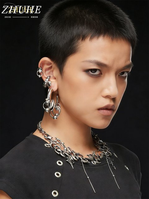 ZHUHE Statement-Ohrringe, Kupfer, Perle, Unisex - Bild 1