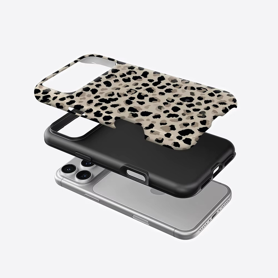 Robuste doppelschichtige Handyhülle mit Leopardenmuster für iPhone 17 16 15 14 13 Pro Max Plus von Potdemiel in Multicolour - Bild 2