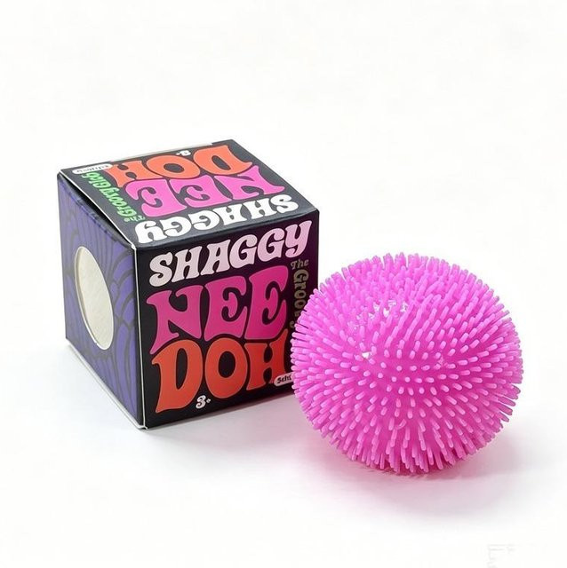 Needoh Teenie Fuzz Ball, 3er-Pack, Mini Stacheliger Knet-Sensorik-Spielzeug Fidget, Weiche Samttextur, Langsamer Rückprall - Bild 1