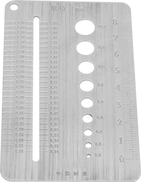 Fishine Schraubenlehre aus Edelstahl als Messlineal für Bolzendurchmesser, 210 mm, Silber - Bild 1