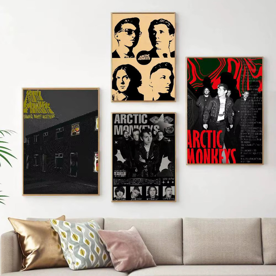 Arctic Monkeys Rockband Wandaufkleber im Vintage-Stil als DIY Klebeposter für deine Wohnzimmer- oder Bar-Dekoration, mehrfarbig - Bild 2